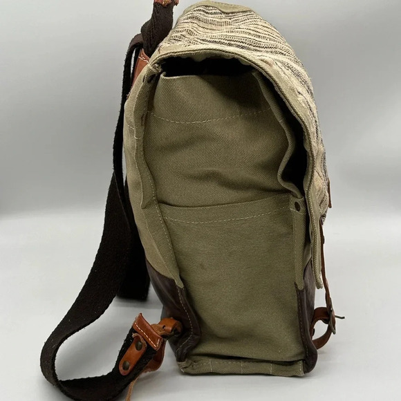 Will Leather Goods River Dome Rucksack Backpack Canvas Leather Multi Color - Picture 6 of 16